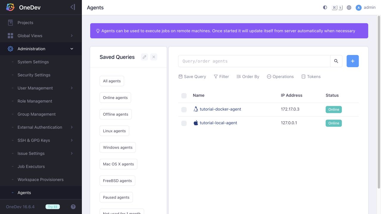 Connected test agents