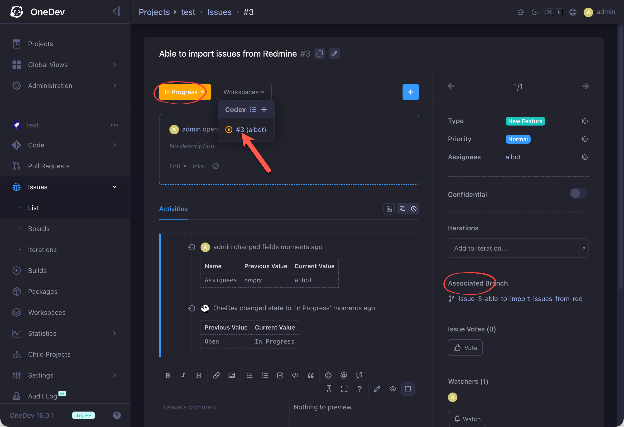 assign issue