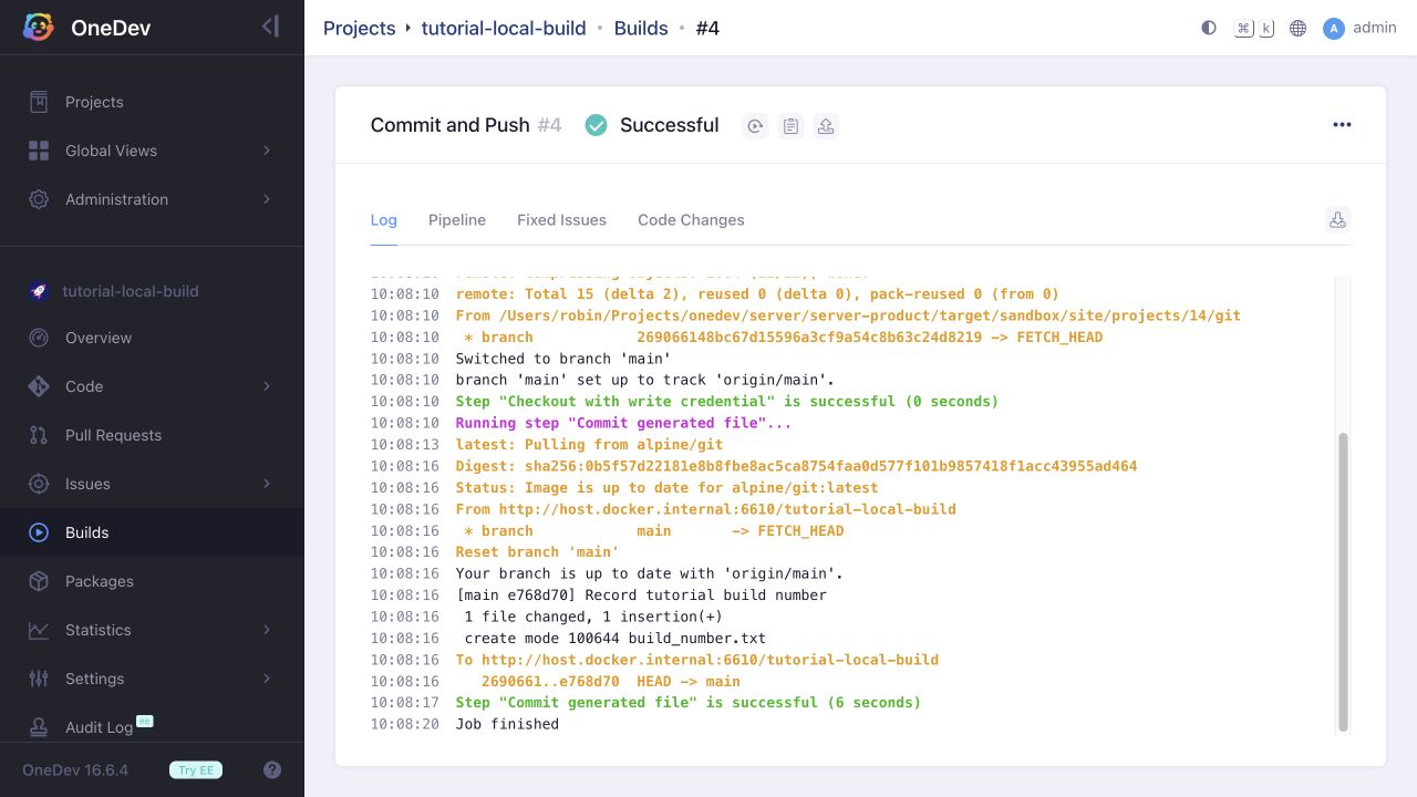 Job commits and pushes its generated file