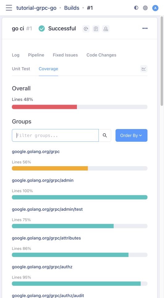 Go coverage report