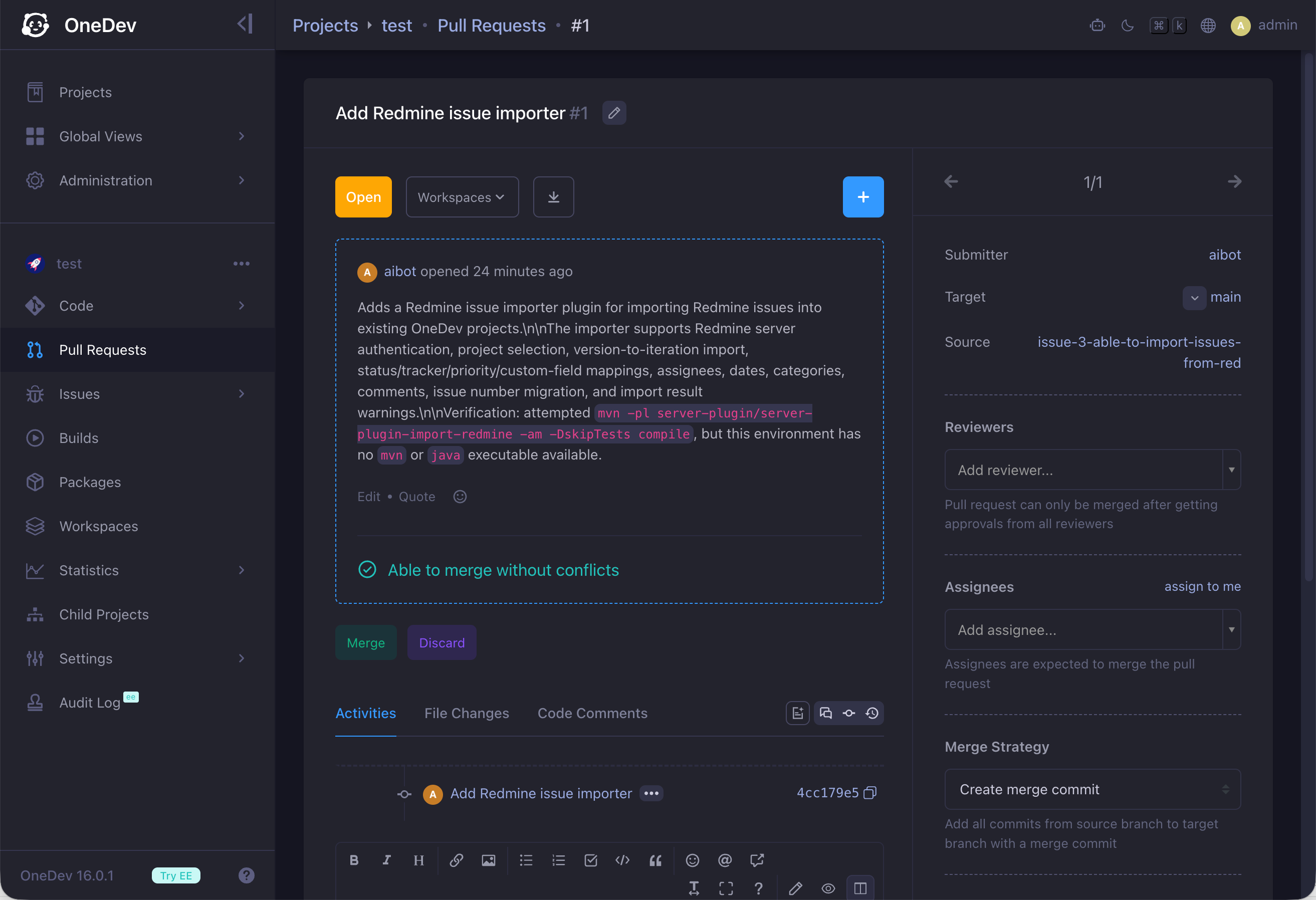 create pull request