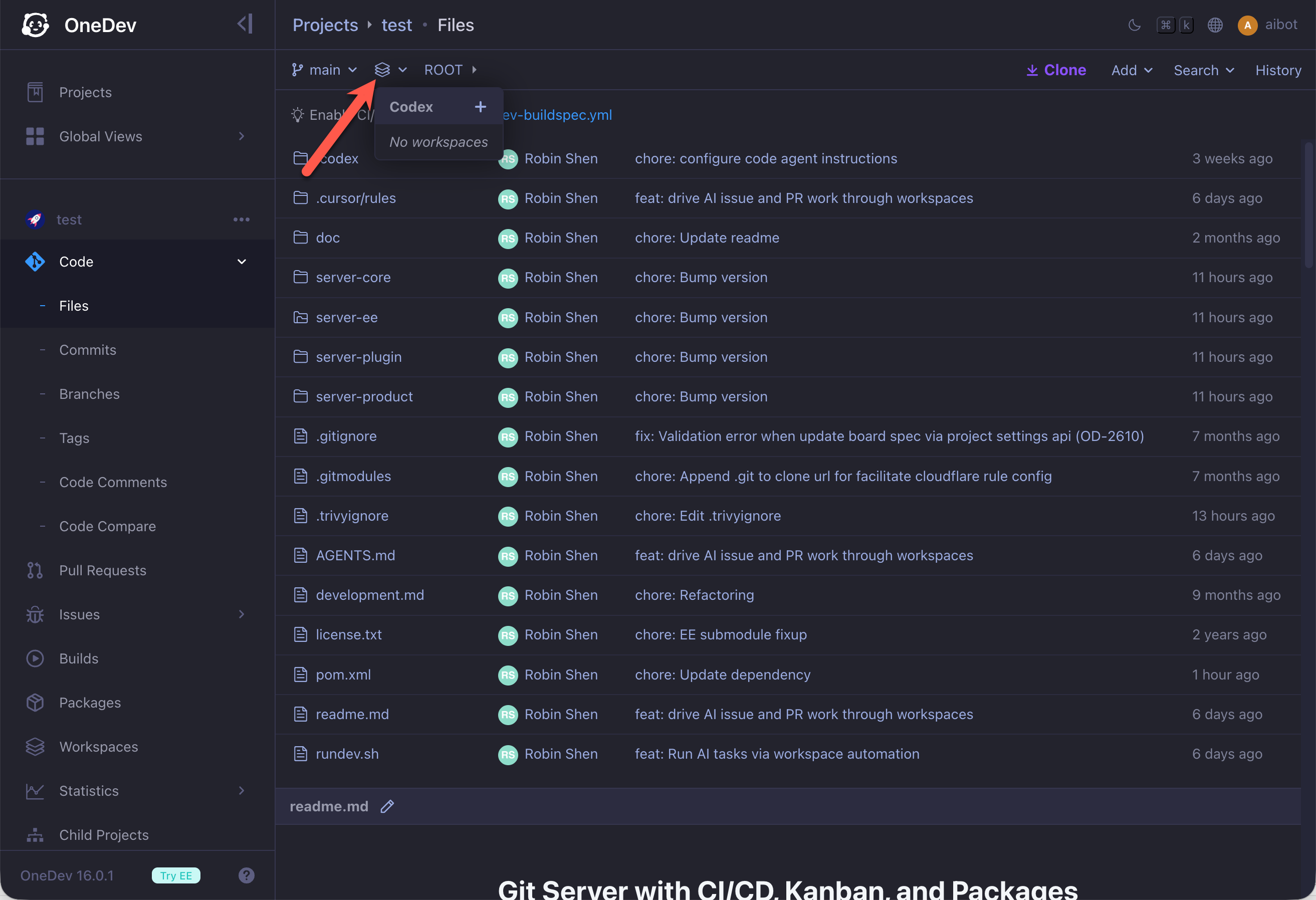 create workspace