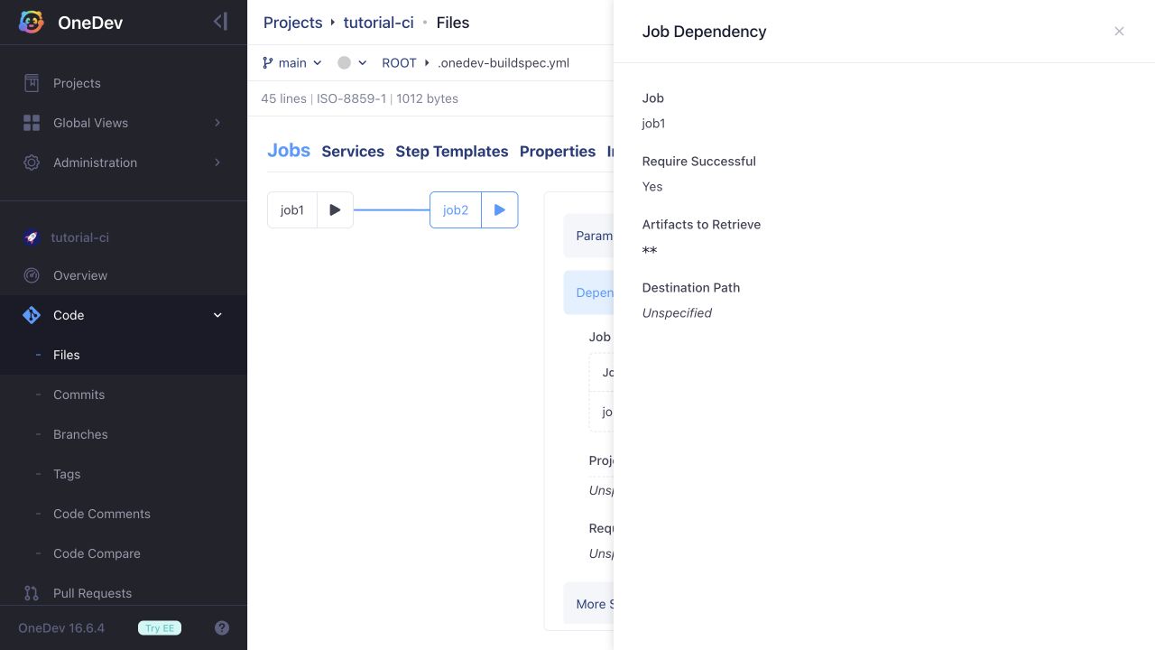 Retrieve all published artifacts from job1