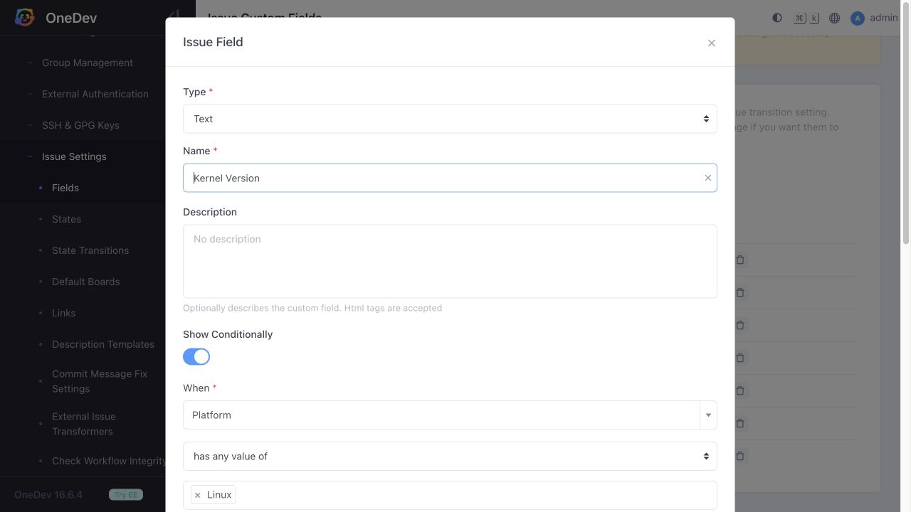 Kernel Version conditional settings