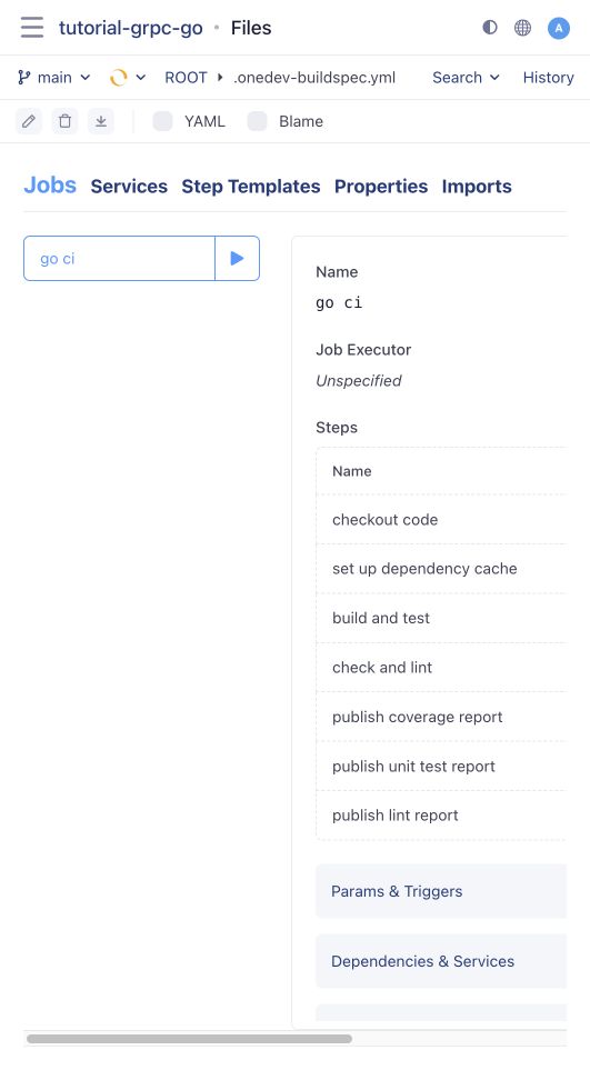 Generated Go job steps