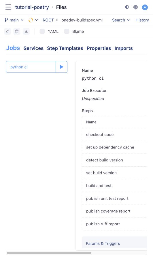 Poetry job steps