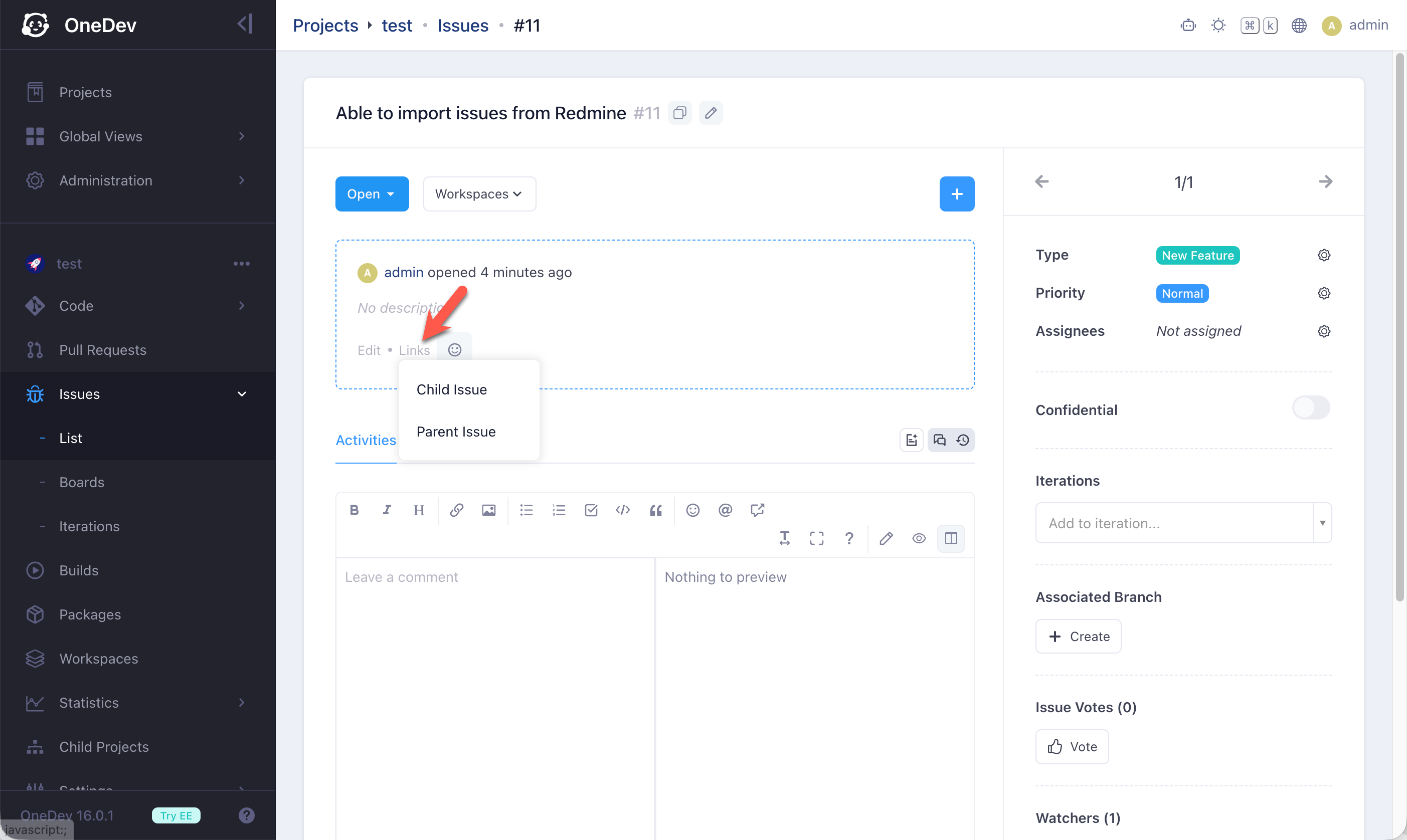 link issues