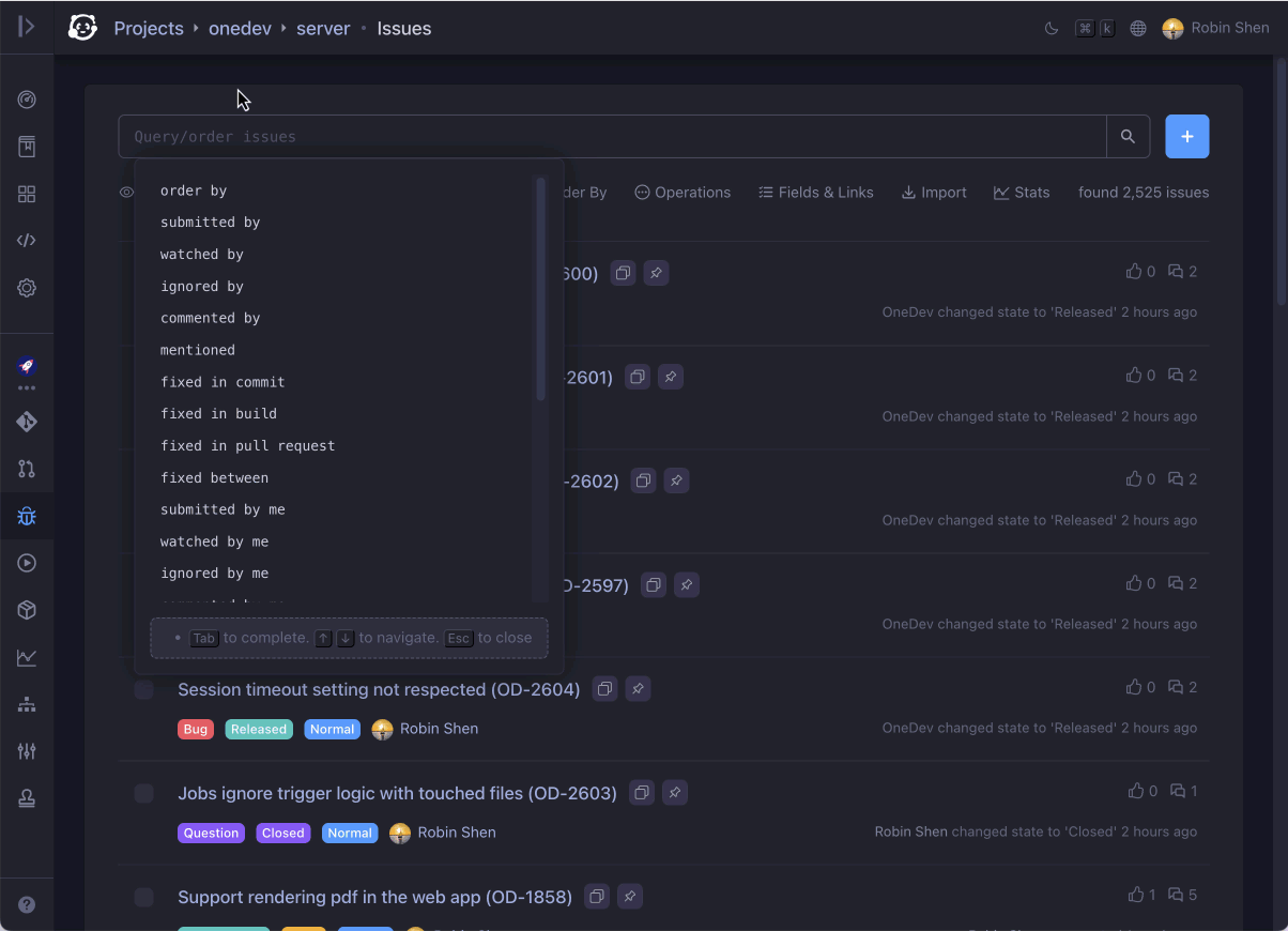 natural language query