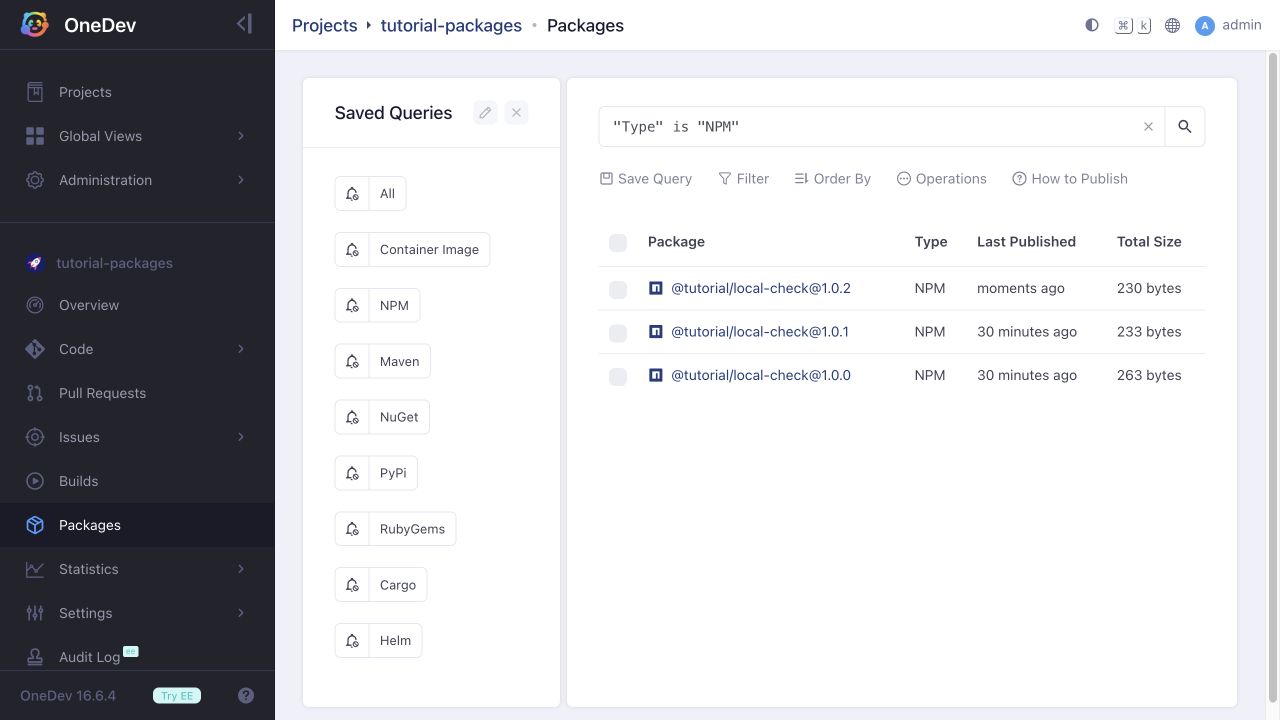 published packages
