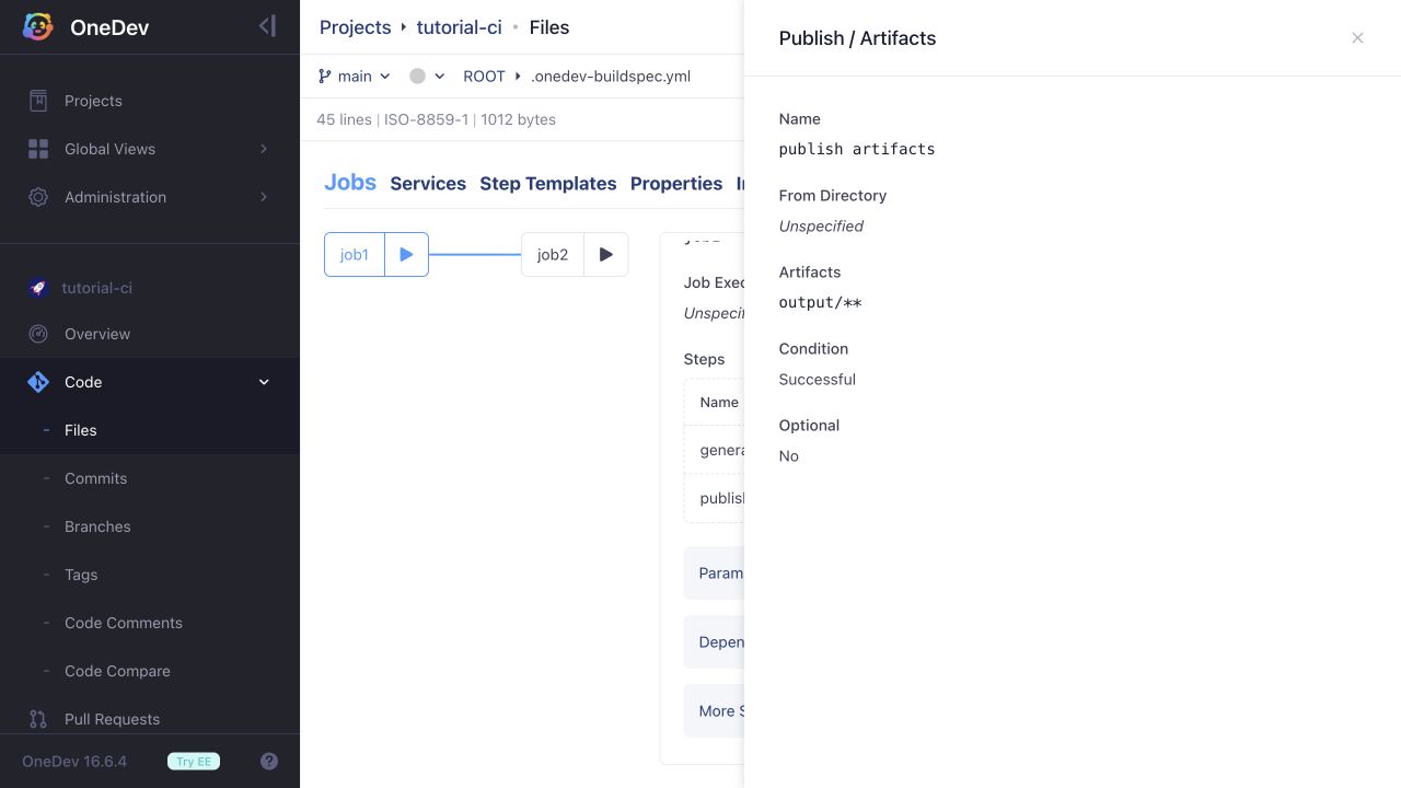Publish files under output