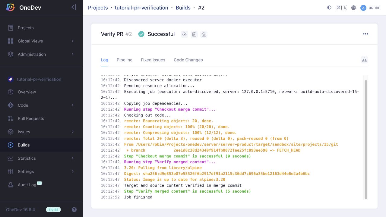 Successful merged-commit verification