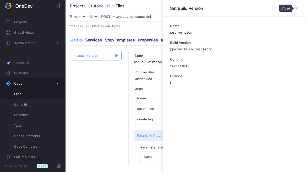Set Build Version from the job parameter