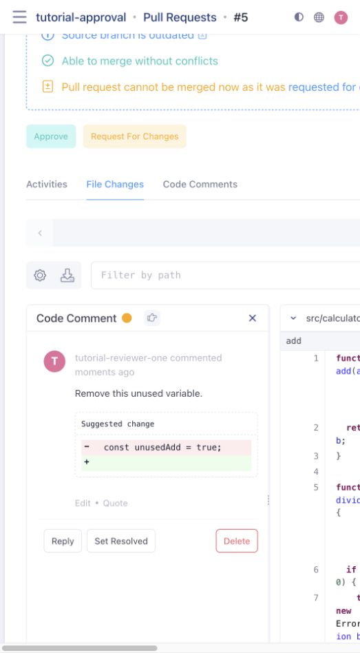 A reviewer suggests removing an unused variable