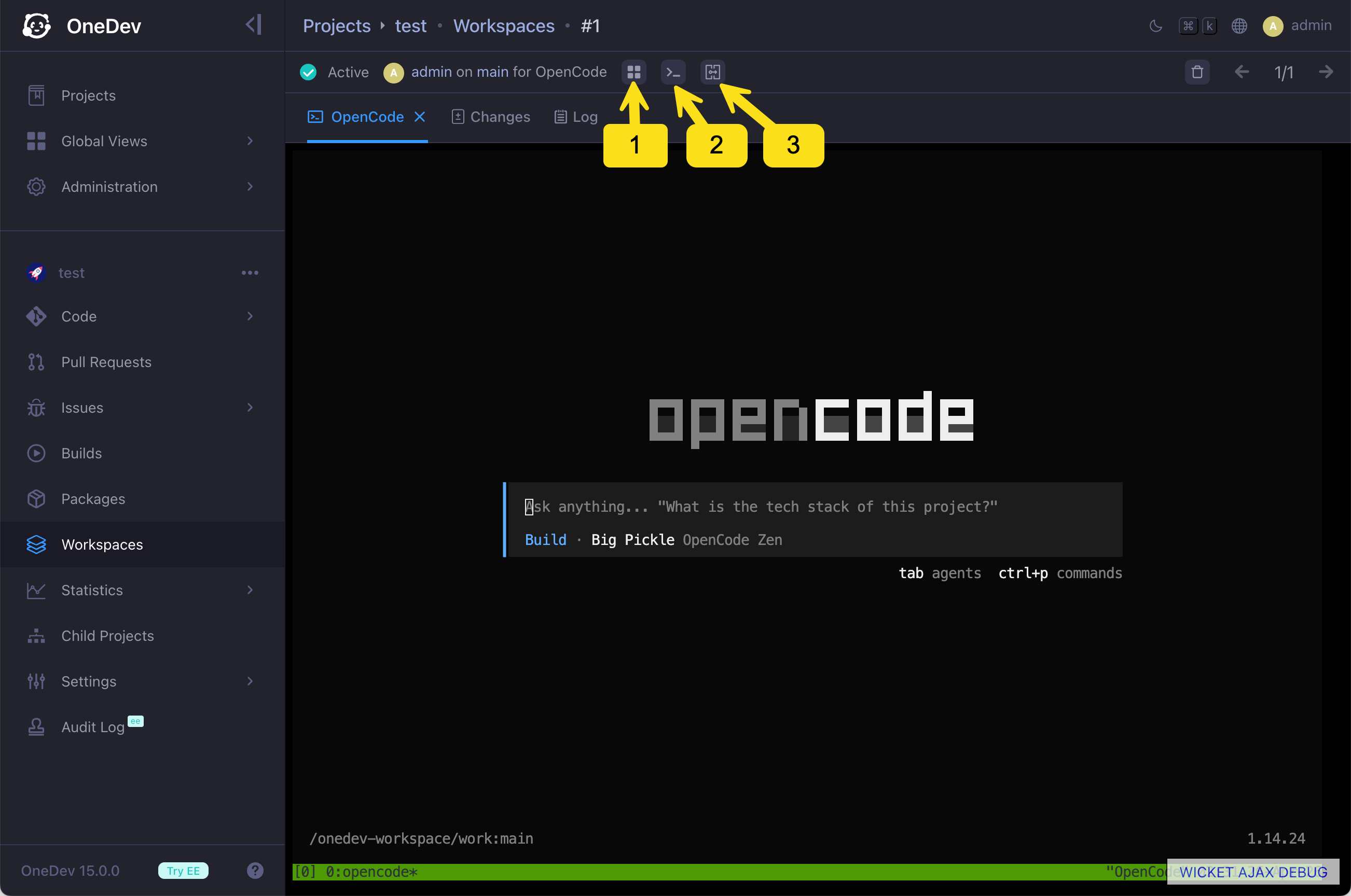 Working with Workspaces | OneDev Documentation